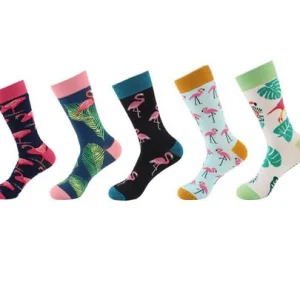 5 Paires de Chaussettes Flamant Rose